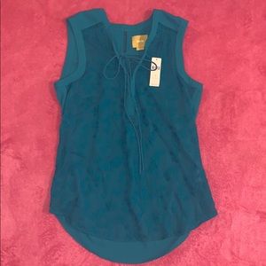 Anthropologie Maeve Green Sleeveless Top NWT size 4